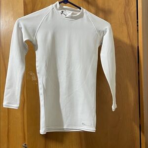 Under Armour White Kids Long Sleeve Shirt